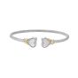 Silver & 18K Heart Cuff Bangle