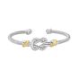 Silver & 18K Knot Cuff Bangle