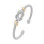 Silver & 18K Knot Cuff Bangle
