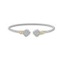 Silver & 18K Clover Cuff Bangle