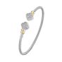 Silver & 18K Clover Cuff Bangle