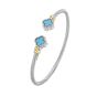 Silver & 18K Clover Cuff Bangle