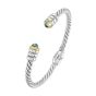 Silver & 18K Twisted Hinge Cable Bangle