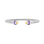 Silver & 18K Amethyst Retro Italian Cable Bangle