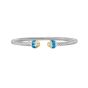 Silver & 18K Blue Topaz Retro Italian Cable Bangle