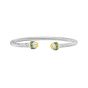 Silver & 18K Peridot Retro Italian Cable Bangle