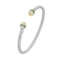 Silver & 18K Peridot Retro Italian Cable Bangle
