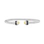 Silver & 18K Onyx Retro Italian Cable Bangle