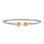 Silver & 18K Round Tip Cable Cuff Bangle