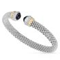 Black Onyx & 18K Gold Cuff Bangle