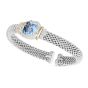 Cushion Blue Topaz Cuff Bangle