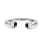 18K Gold & Silver Double Strand Italian Cable Cuff Bangle