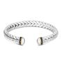 18K Gold & Silver Woven Cuff Bangle