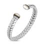 18K Gold & Silver Woven Cuff Bangle