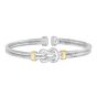 Sterling Silver, 18K Gold Knot Men's Cuff
