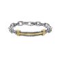 Silver & 18K Men's Cable ID Link Bracelet