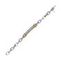 Silver & 18K Men's Cable ID Link Bracelet