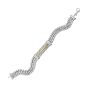 Silver & 18K Gold Men's Box Link ID Bracelet 