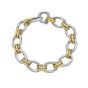 Silver & 18K Gold Cable Double Link Bracelet
