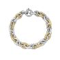 Silver & 18K Gold Cable Bold Link Bracelet