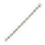 Silver & 18K Gold Cable Bold Link Bracelet