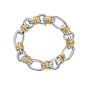 Silver & 18K Gold Cable Bold Link Bracelet
