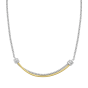 Silver & 18K Cable Bar Necklace