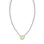 Silver & 18K Heart Necklace