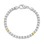 Silver & 18K Men's Box Link Bracelet
