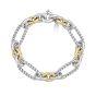 Silver & 18K Figaro Grosso Link Bracelet