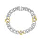 Silver & 18K Men's Milano Cuban Link Bracelet