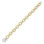 Silver & 18K Lucida Fancy Big Oval Link Bracelet