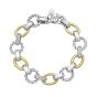 Silver, 18K & Diamond Siena Link Bracelet