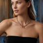 Silver & 18K LUCIDA Oval Link T-Bar Necklace