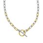 Silver & 18k Gold LUCIDA Oval Link T-Bar Necklace