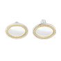 Sterling Silver, 18K Gold Oval Cufflinks