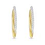 Silver & 18K Gold Oval Traverso Hoop Earrings 