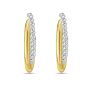 Silver & 18K Gold Paperclip Traverso Hoop Earrings 