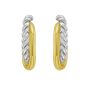 Silver & 18K Cable Paperclip Hoops