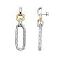 Silver & 18K Gold Cable Drop Link Earrings