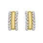 Silver & 18K Cable Huggie Hoops