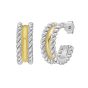 Silver & 18K Cable Hoops