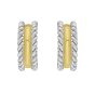 Silver & 18K Cable Hoops