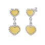 Silver & 18K Heart Drop Earrings