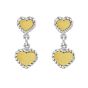 Silver & 18K Heart Drop Earrings