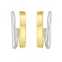 Sterling Silver & 18k Gold Round Split C-Hoop