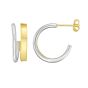 Sterling Silver & 18k Gold Round Split C-Hoop