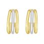 Sterling Silver & 18k Gold Triple Split C-Hoop