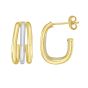 Sterling Silver & 18k Gold Triple Split C-Hoop