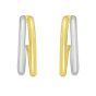 Sterling Silver & 18k Gold Oval Split C-Hoop